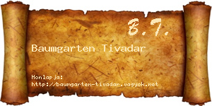 Baumgarten Tivadar névjegykártya